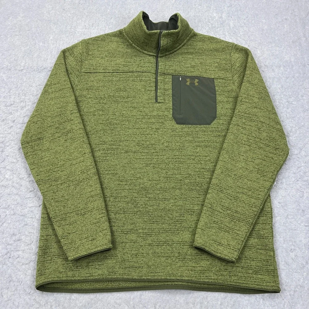 Under Armour Specialist Henley 2.0 Men's XXL Green 1/4‎ Zip Fleece Pullover Golf